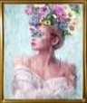 Druckbild Frau mit Blumenfrisur 75x100 cm